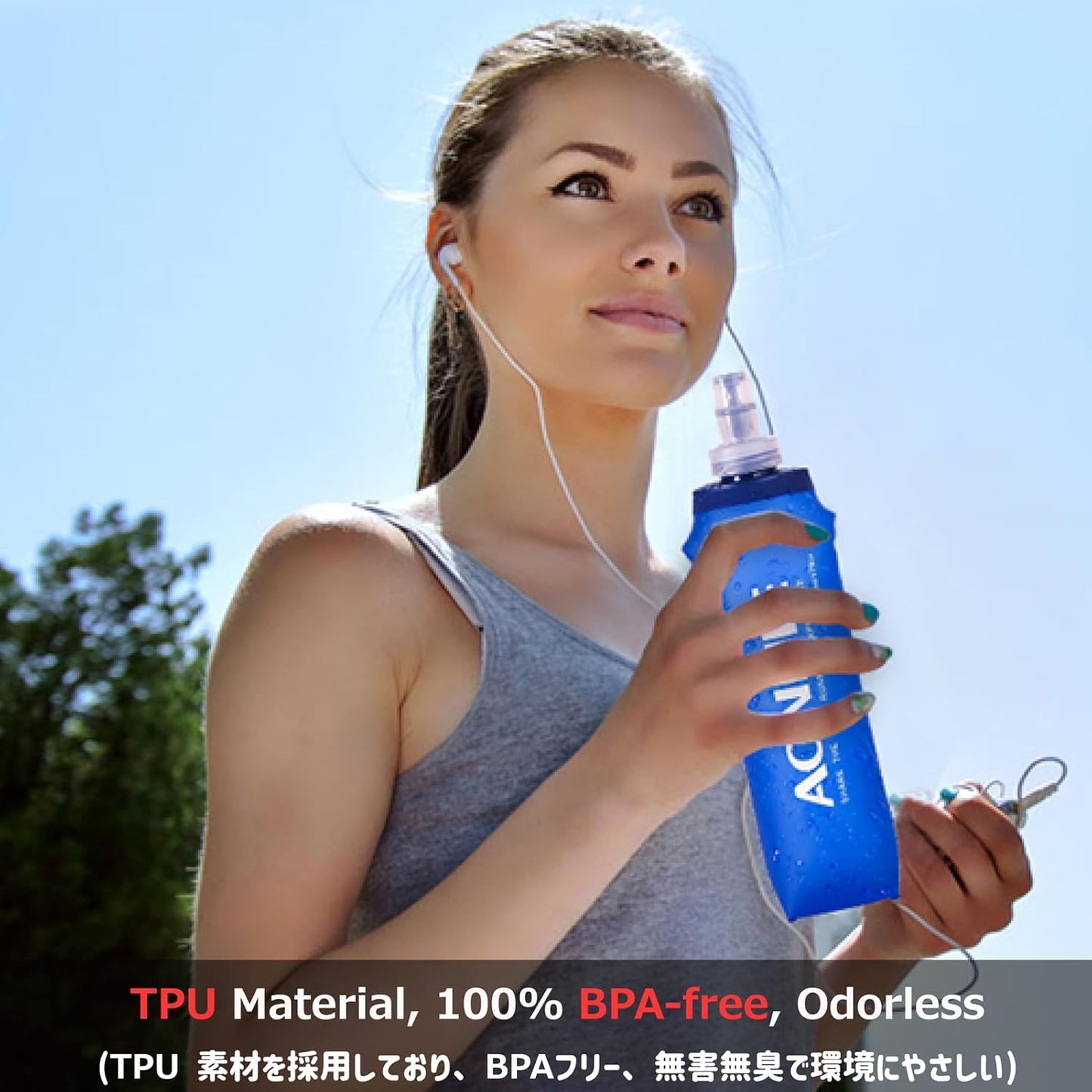 TPU Soft Flask Collapsible Water Bottles Bpa-Free 250Ml 350Ml 500Ml 600Ml for Hydration Vest Pack Running Hiking Cycling Climbing