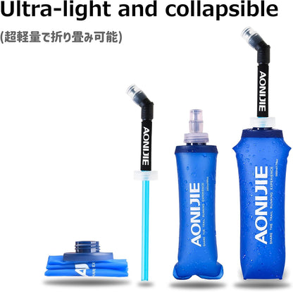 TPU Soft Flask Collapsible Water Bottles Bpa-Free 250Ml 350Ml 500Ml 600Ml for Hydration Vest Pack Running Hiking Cycling Climbing
